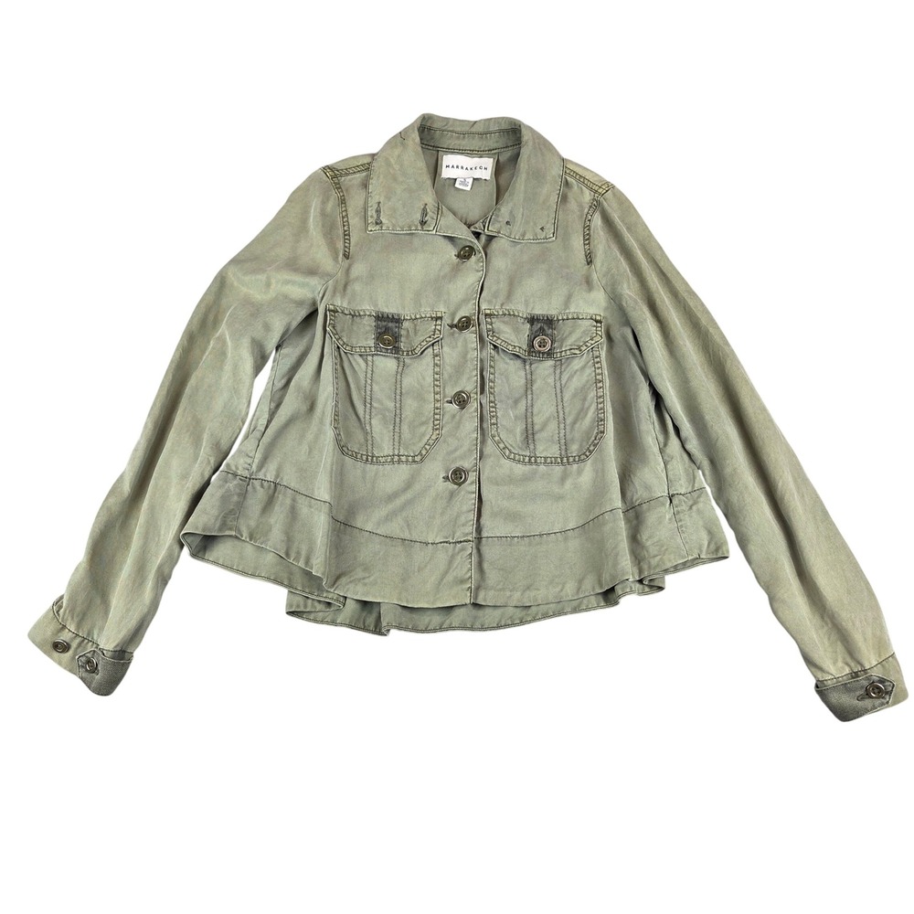 Anthropologie Marrakech Jacket Women S Olive Green Earthy Safari Lightweight